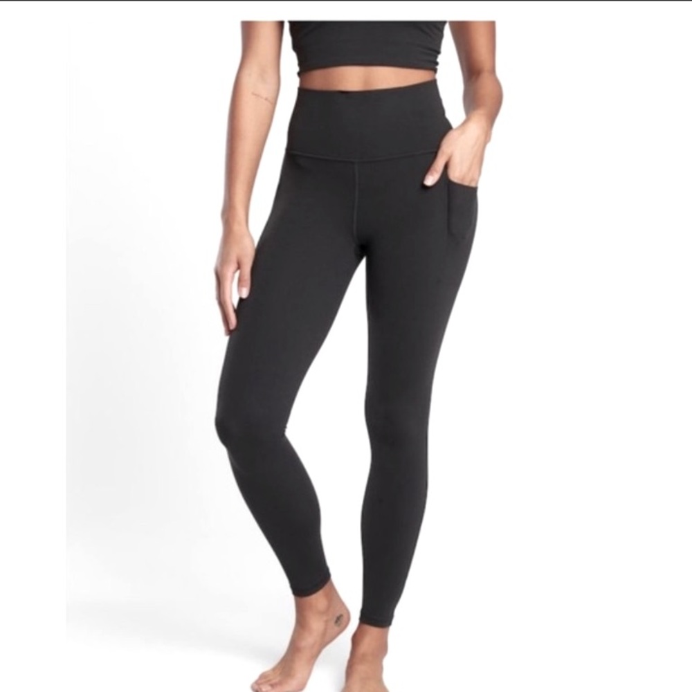 Athleta Salutation Stash Legging Tight Tall XXS XS Black Pockets